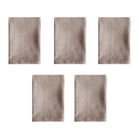 5Pcs Dishwashing Towels Pure Color Water Absorption Cotton Kitchen Clothes Stain Removing Dishcloths Kitchen Rags