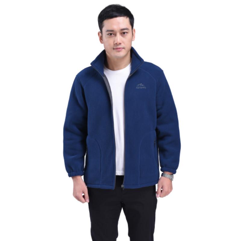 Men's Plus Size Fleece Jacket: Loose Fit for Middle-aged and Elderly, Perfect for Autumn and Winter