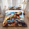Dinosaur Monster Truck Adventure Print 3Pcs Bedding Setduvet Cover With 2 Bedropillowcase Home Birthday Gift