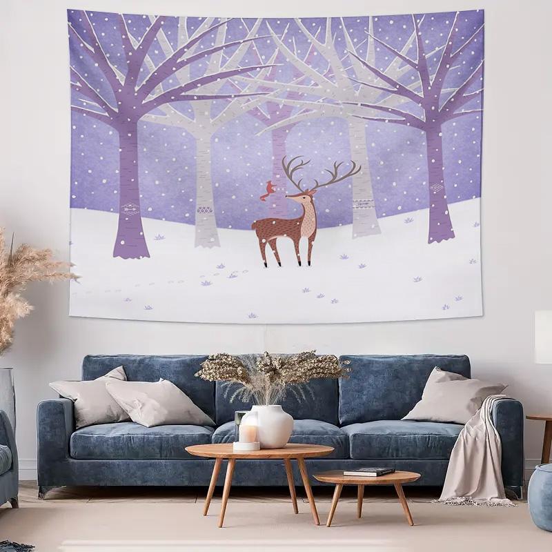 Deer Forest Tapestry Woodland Wall Hanging Nature Landscape Home Decor Bohemian Room Aesthetic Gift Vintage Cottagecore Tapestry