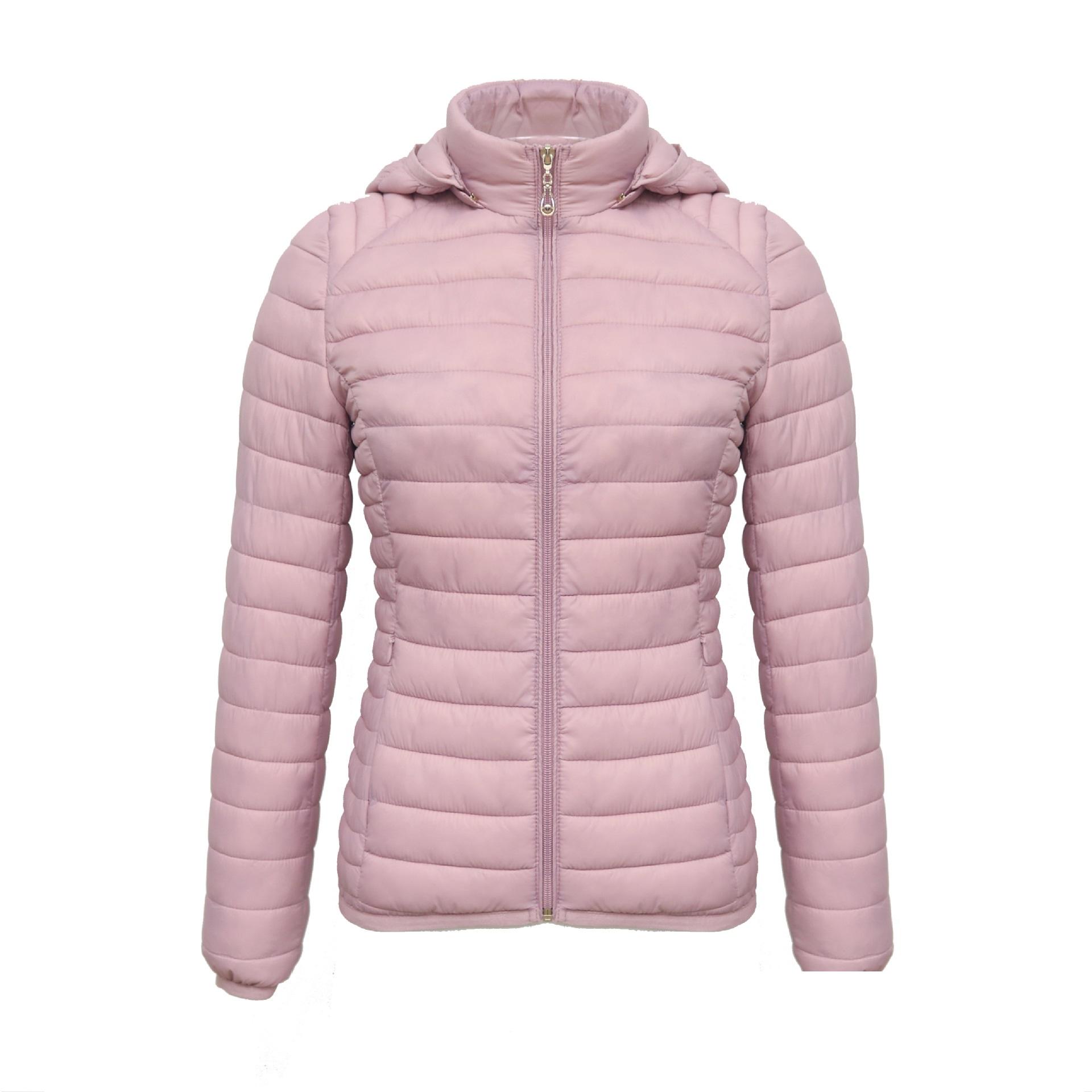 

Зимова парка Ультралегка стьобана пухова куртка Жіноче пальто Капюшон Для вулиці Тепла Легка Верхній одяг з сумкою для зберігання XL рожевий