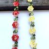 2m/6.56ft Each Pack 2.0CM Wide Embroidery Laces Trims Flower Red Leaf Curtain Hat Sew Accessory Handmade DIY Craft Decoration