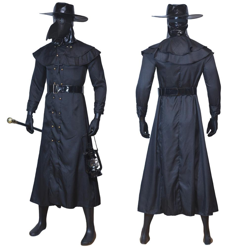 Halloween morový lekár cos kostým vtáčí zob čierna vrana maska Halloween morový lekár kostým hororový lekár kostým