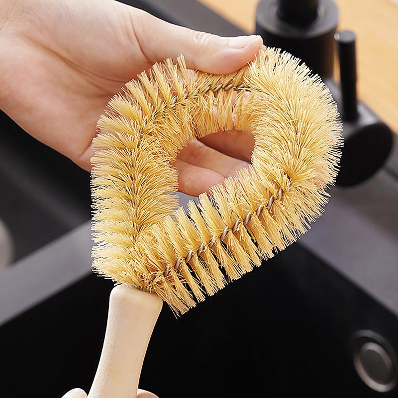 Multifunktionale Küchentopfbürste mit Holzgriff, Pfannenreinigungsbürste, Antihaft-Pfannenreiniger, Geschirrbürste, Küchenhelfer