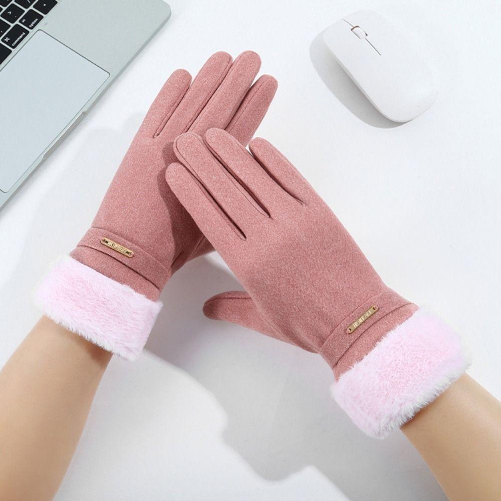 Plus Velvet Lining Winter Touch Screen Gloves Fleece Lined Gloves Skiing Activities