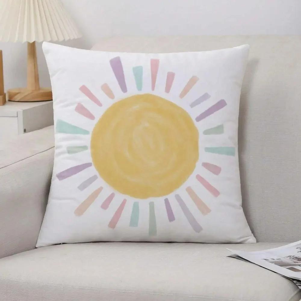 Colorful Inspirational Cute Pattern Pillowcases Pattern Cushion Cover Suitable for Sofa Bedroom Car Pillow Cover