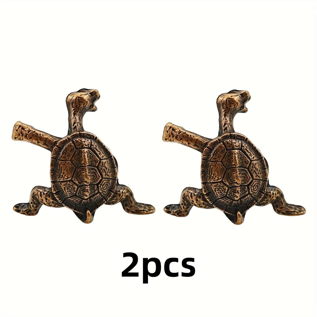 Messing Skilpadde Røkelsesbrenner Kung Fu Stil Dyr Skrivebordsornament Kreativ Hjemmedekor Retro Håndverk Meditasjon Aromaterapi Holder