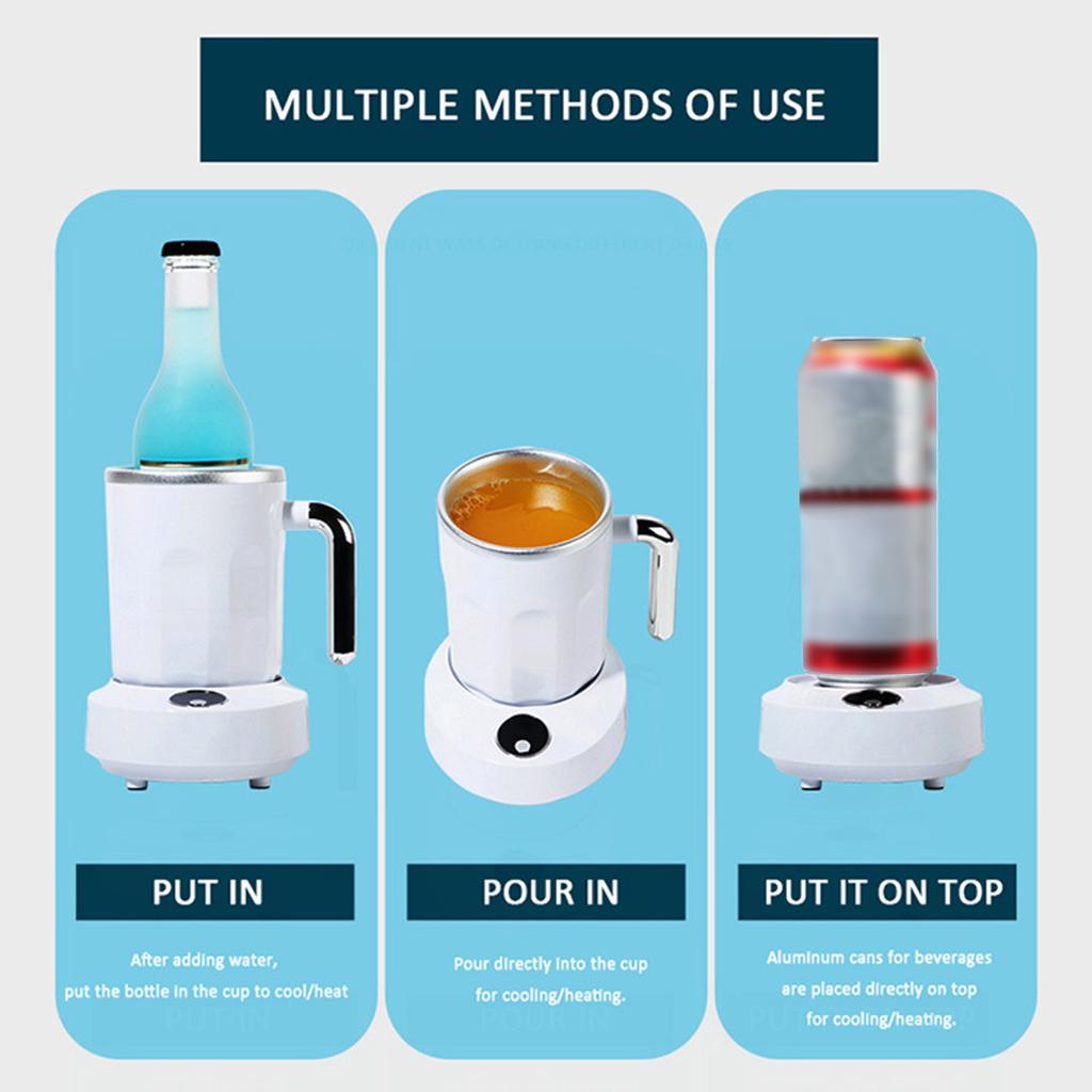 Smart Temperature Control Cup Dual Purpose Desktop Coffee Beverage Fast Cold Heating Cup for    (White )
