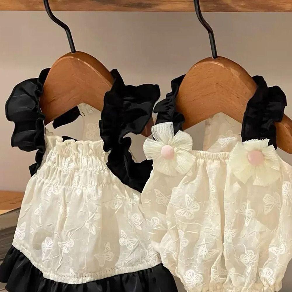 Casual Polyester Dog Sling Dress Breathable XS~XL Ins Pet Clothes Pet Costume Pet Floral Bubble Skirt Spring/Summer