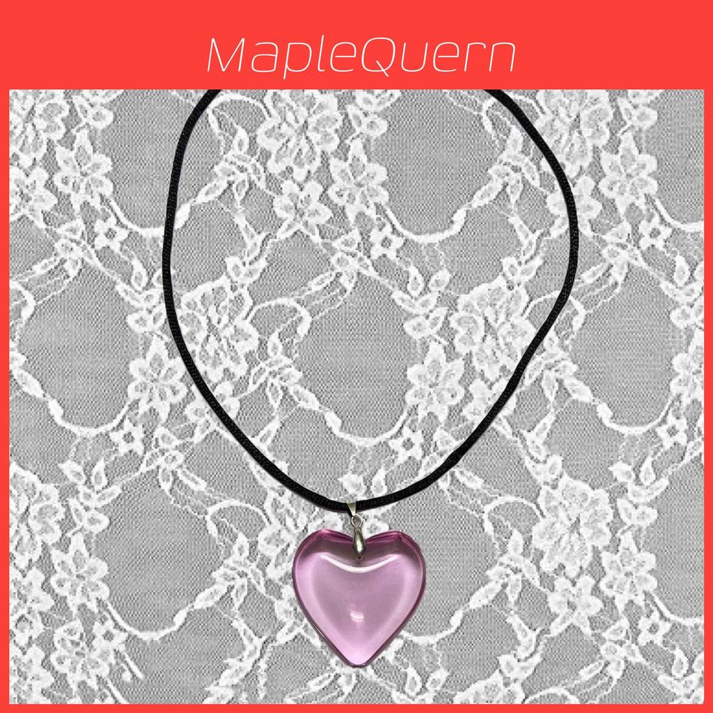 Heart Shaped Pendant Necklace For Girls Fashion Hip Hop Alloy Chain Jewelry Gift