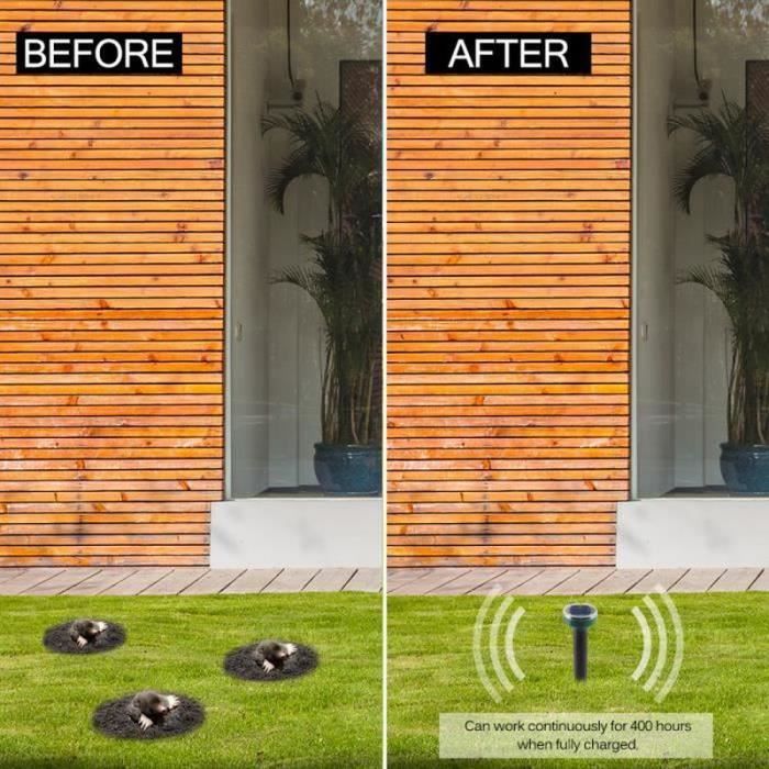 4PCS Solar Mole Repellents Ultrasonic Repellent for Outdoor Without Moles, Without Vole Poison