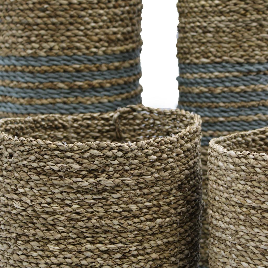 Seagrass Raffia Vases And Bins, 2 Each