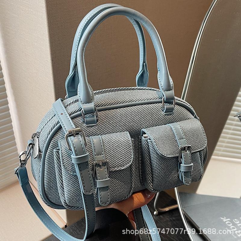 Niche Retro Pillow Bag Bag Women's 2025 New Boston Bag Commuter Bowling Bag Tote Shoulder Bag