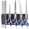 Professional Pet Grooming Scissors Set - 6" Straight and Thinning Shears for Dog Hair Trimming and Styling