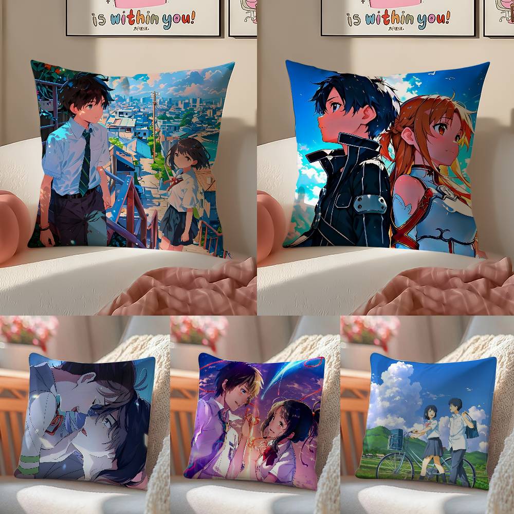 Your Name - Kimi no Na wa Pillow Case Anti-dustmite Invisible zipper Sofa Bed