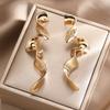 Exaggerated And Twisted Long Earrings, Fashionable And Versatile, Niche Design With Irregular Earrings