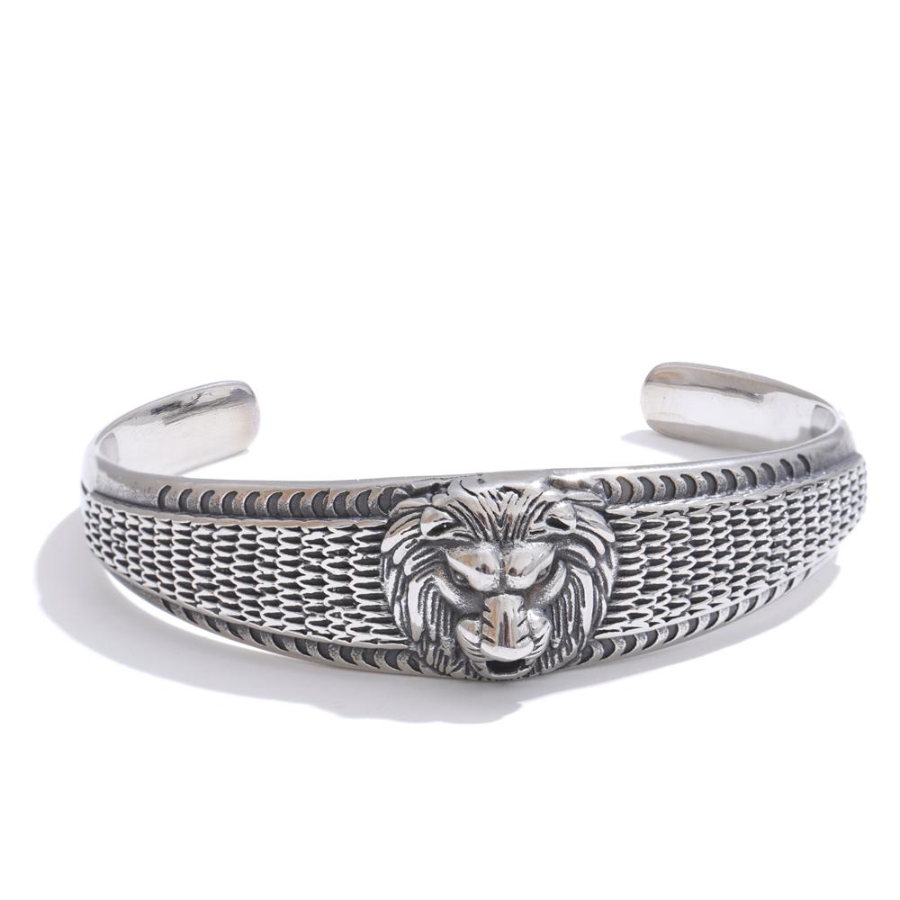 

Yhpup 67mm Men Jewelry Open Vintage Bracelet Bangle Statement Fashion Classic Lion Head High Quality Wrist Jewelry Accessories