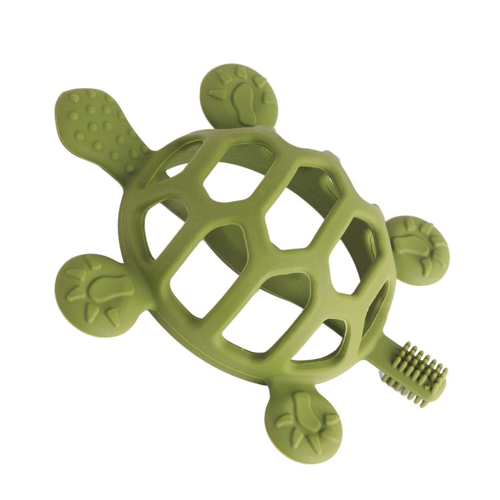 Baby Teething Toy Food Grade Silicone Anti Lost Buckle Teething Bracelet Tortoise Shape Hand Teether Toy