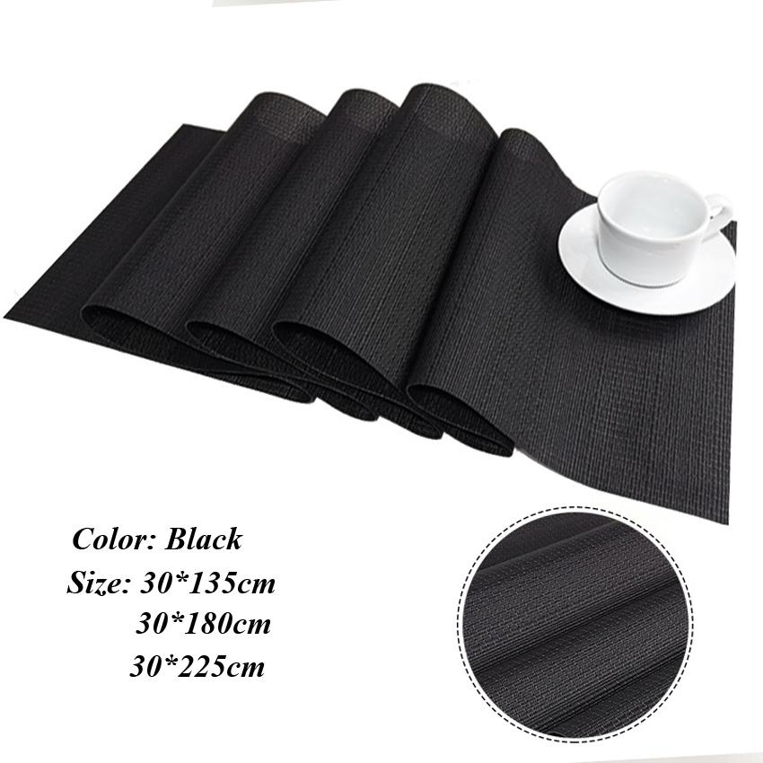 

ПВХ водонепроницаемый дорожка для стола плетеный нескользящий коврик для стола для дома кухня обеденный стол коврик для вечеринки украшение camino de mesa 30x135cm чёрный