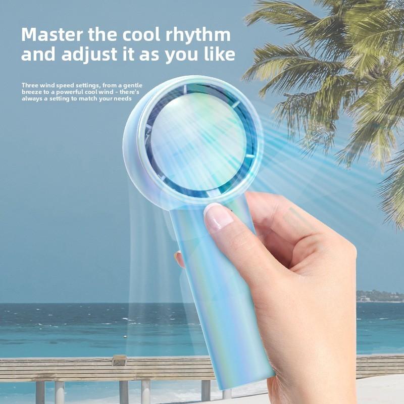 Handheld Mini Turbo Fan With Usb Rechargeable Battery For Outdoor Travel And Personal Use