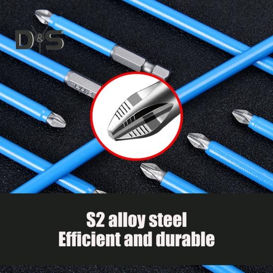 6Pcs Strong Magnetic Anti-Slip Drill Bit Set 60HRC High Hardness Universal Electric Precision Screwdriver Drill Bits