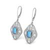 Labradorite Filigree Dangle Women Wedding Earrings-925 Sterling Silver