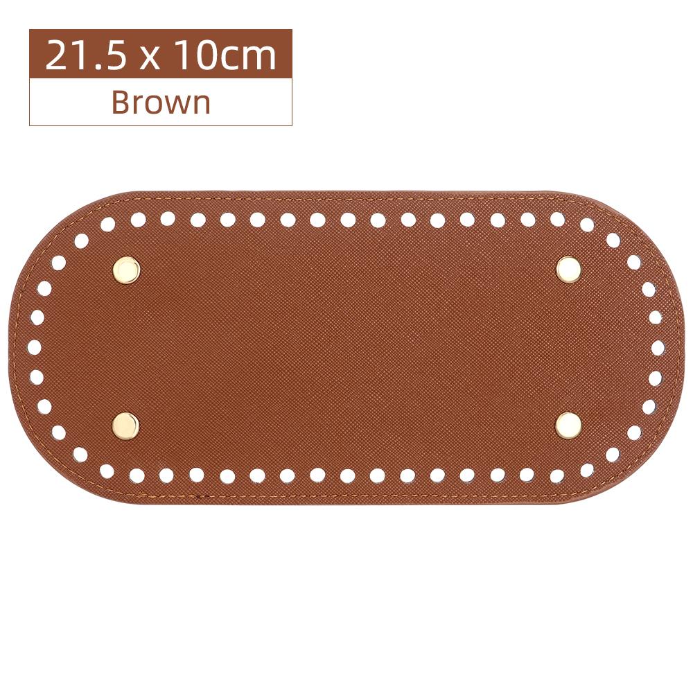 1pc DIY Leather Oval & Circle Bottom Base Material for DIY Weaving Yarn Thread Handbag, Handicraft Crochet & Knitting Accessory