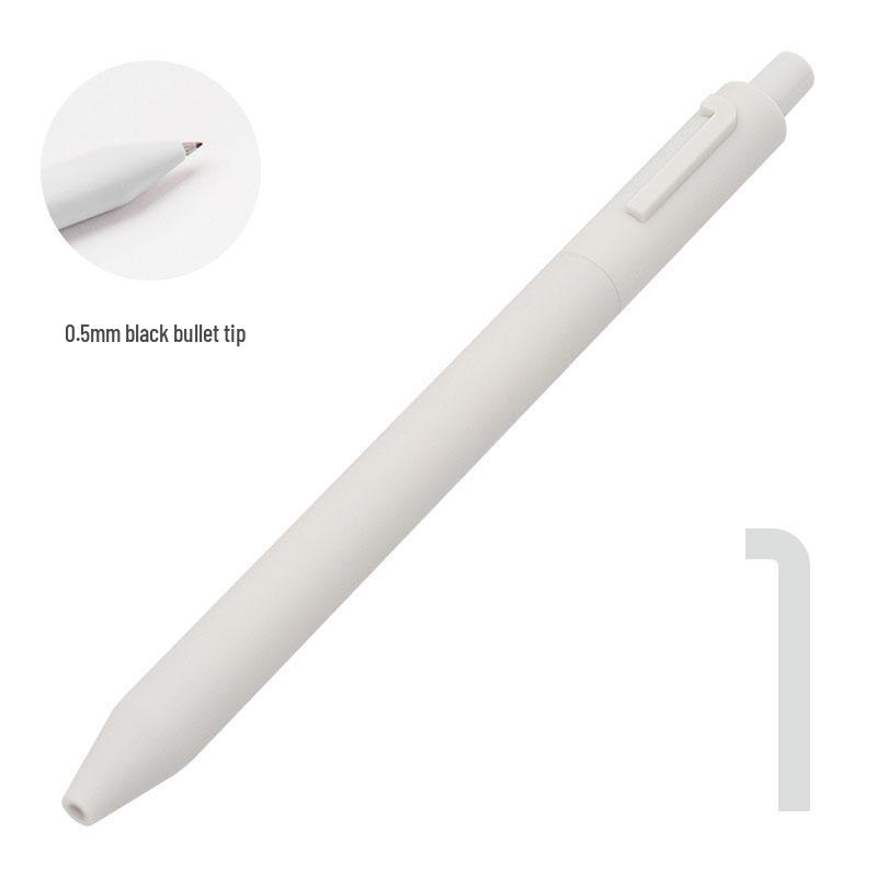 Shuyuan Black Gel Pen - Push-Button, Student Use, Minimalist Design, Candy-Colored Silicone Barrel.