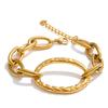 Eetit Distinctive Stainless Steel Metal Oval Chain Daily Bracelet Bangle Hypoallergenic Gold Color Wrist Charm Jewelry New