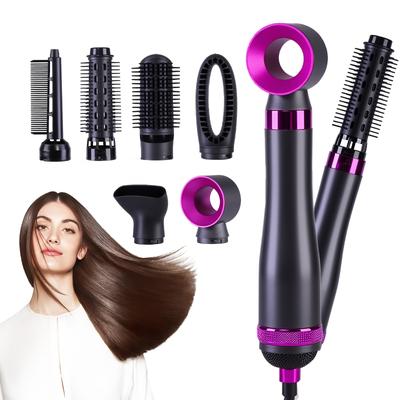 6 In 1 Electric Hair Dryer Hot Air Brush Multifunction Hair Straightener Negative Ion Curler Blow Dryer Styling Set