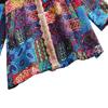 Vintage Women Wind Coat Winter Warm Plush Hooded Cotton Linen Printed Medium Length Coat