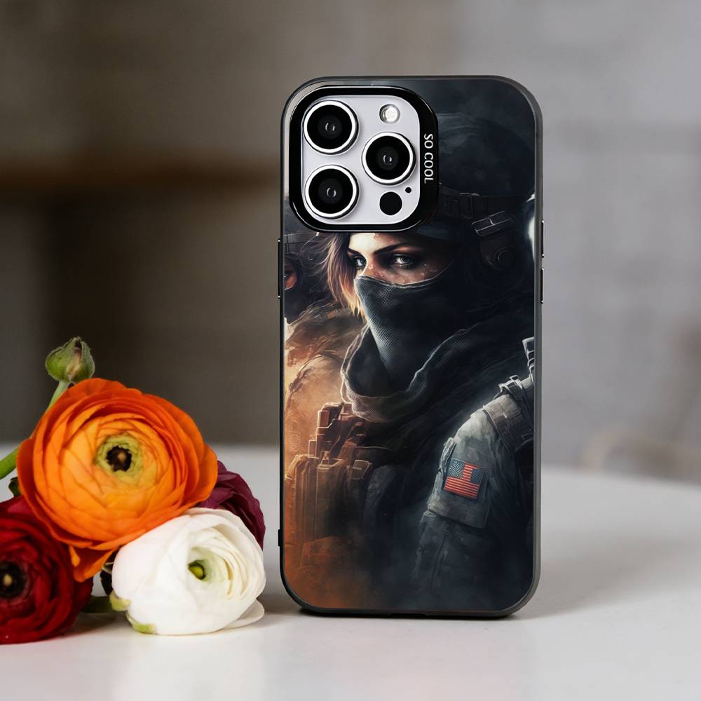Game Rainbow Six Phone Case For iPhone 17,16,15,14,13,12,11 Plus,Pro Max,XS,Colorful Silver Black Cover iPhone12PROMAX