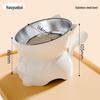 High-Foot Cat Bowl: Non-Slip, Anti-Tip, Slanted Design for Pet Neck Protection.