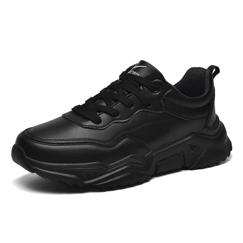Men's shoes winter velvet sneakers men's black outdoor casual waterproof warm cotton shoes men's