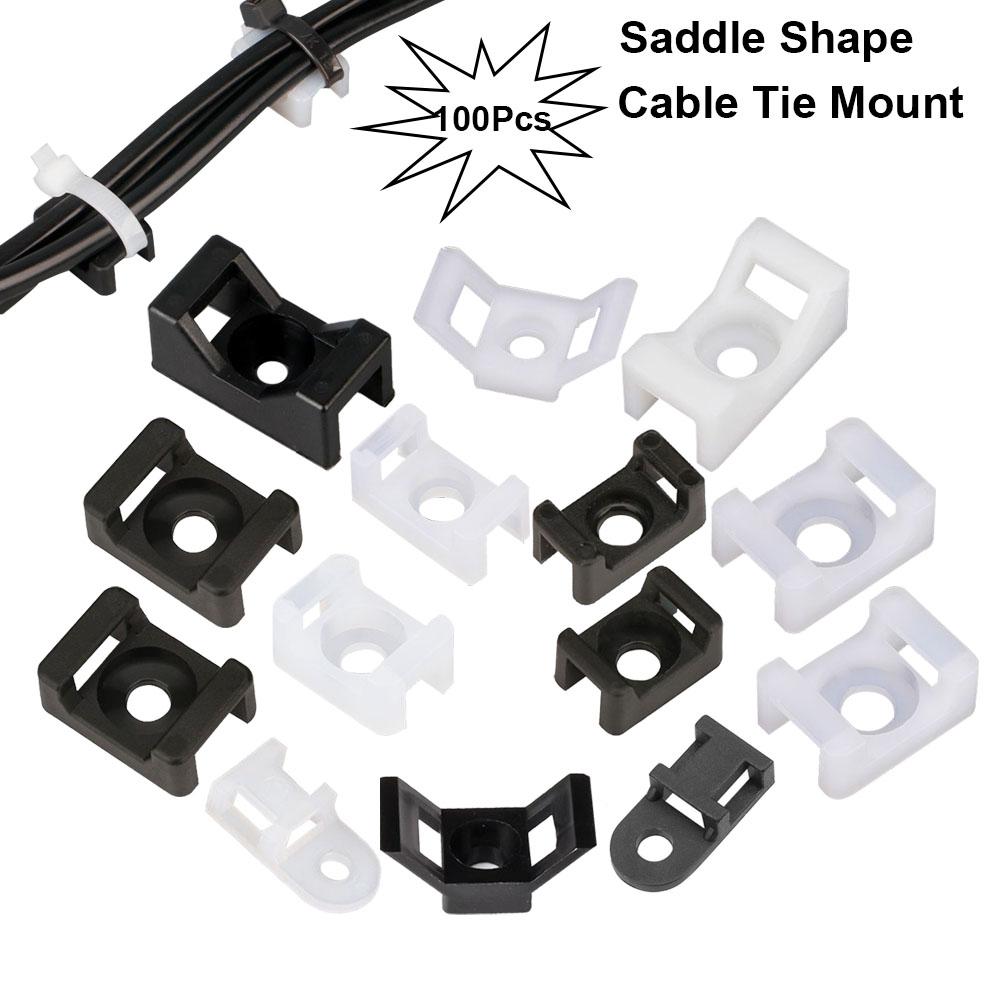 Saddle Cable ties base mount holder Wire Fixing Clamp Screw Holes mounter HC-0~ HC-7,HC-1S~HC~2S, Cable and Wire management cable organizer