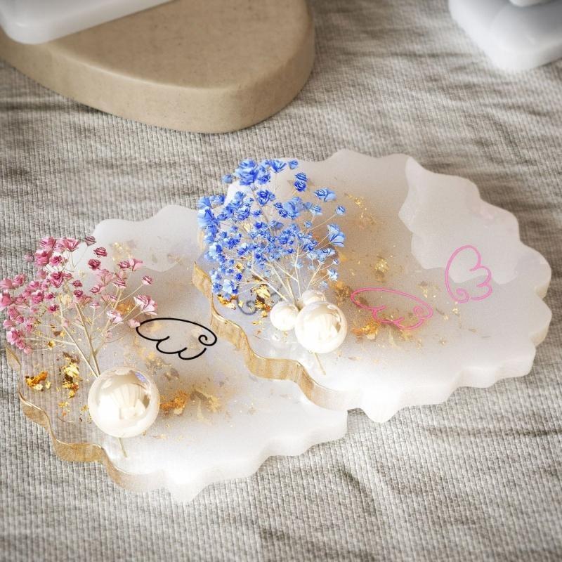 DIY Crystal Epoxy Resin Mold Mirror Jewelry Ornaments Flower Photo Frame Silicone Mold Home Desktop Decoration
