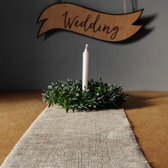 Ruban Chemin de Table Toile de Jute 30cm x 10m Blanc CREATIVE DECO - Décoration Mariage