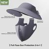 Women Hat with Face Guard Shawl Sun-Proof Breathable Solid Color Design Sun Hat Elastic Large Head Circumference Empty Top Hat