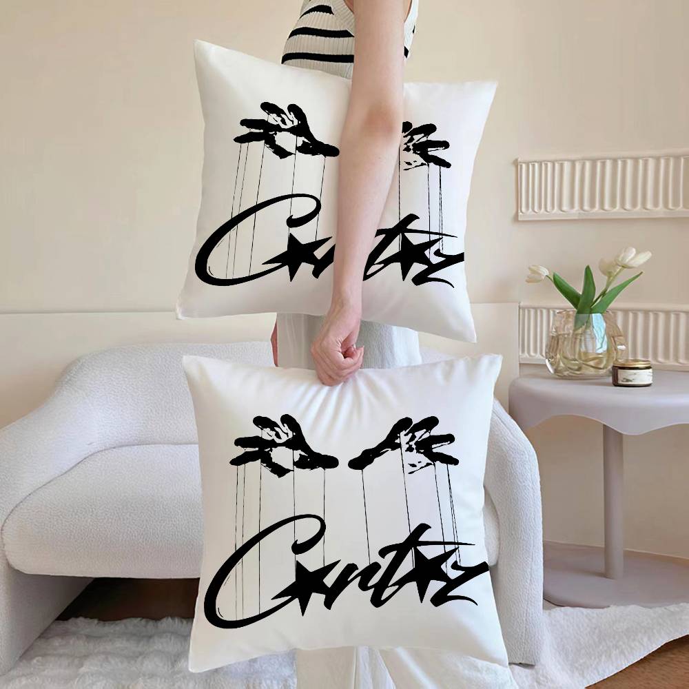 Anime C-Corteiz Pillow Case Sofa and Living Room Decorative Cushion Covers Dust-proof and Mite-proof Invisible Zipper
