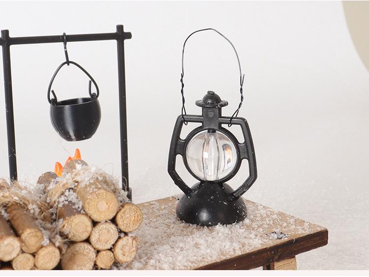 Miniature Christmas Sleigh Stove Model: Outdoor Hanging & Halloween Scene Props for OB11