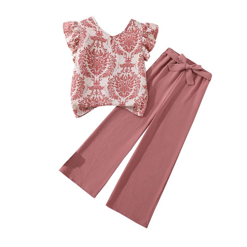 Girls' Fashion Set: Spring/Summer Children's Loose-Fit Pants Two-Piece Set