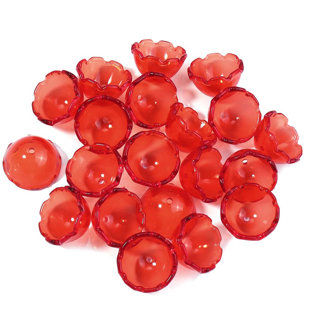 

30pcs Multi-Petal Flower Acrylic Bead Caps Charms DIY Colorful Wind Bell Beads For Jewelry Making Pendant Earring Petal Beads червоний