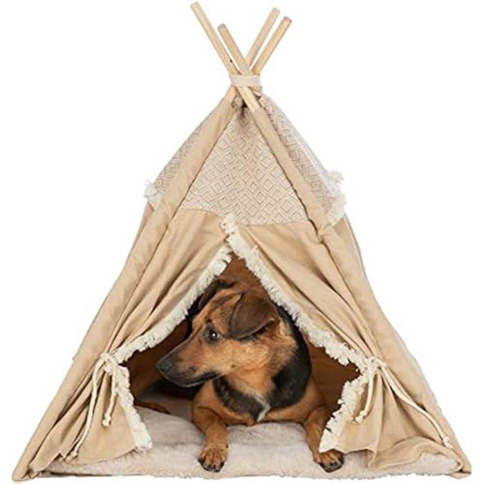 Tipi pour chat - TRIXIE - Modèle Boho - 55x65x55 cm - Beige - Intérieur