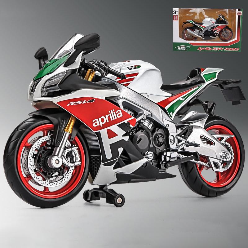 1/12 Aprilia RSV4 RR1000 Rennmotorräder Legierung Motorradmodell Stoßdämpfer Sammlerstück Spielzeugauto Kindergeschenk