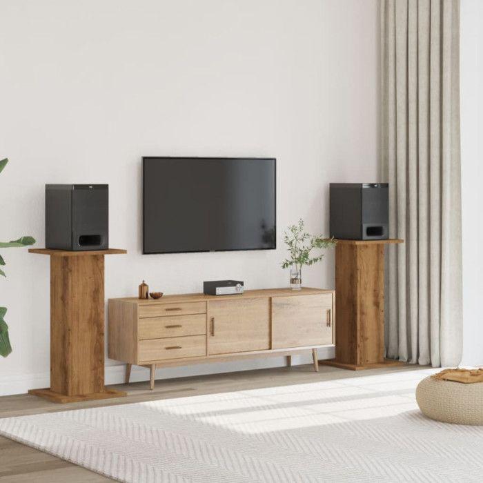 Speaker Stands 2 Pcs Artisan Oak Engineered Wood