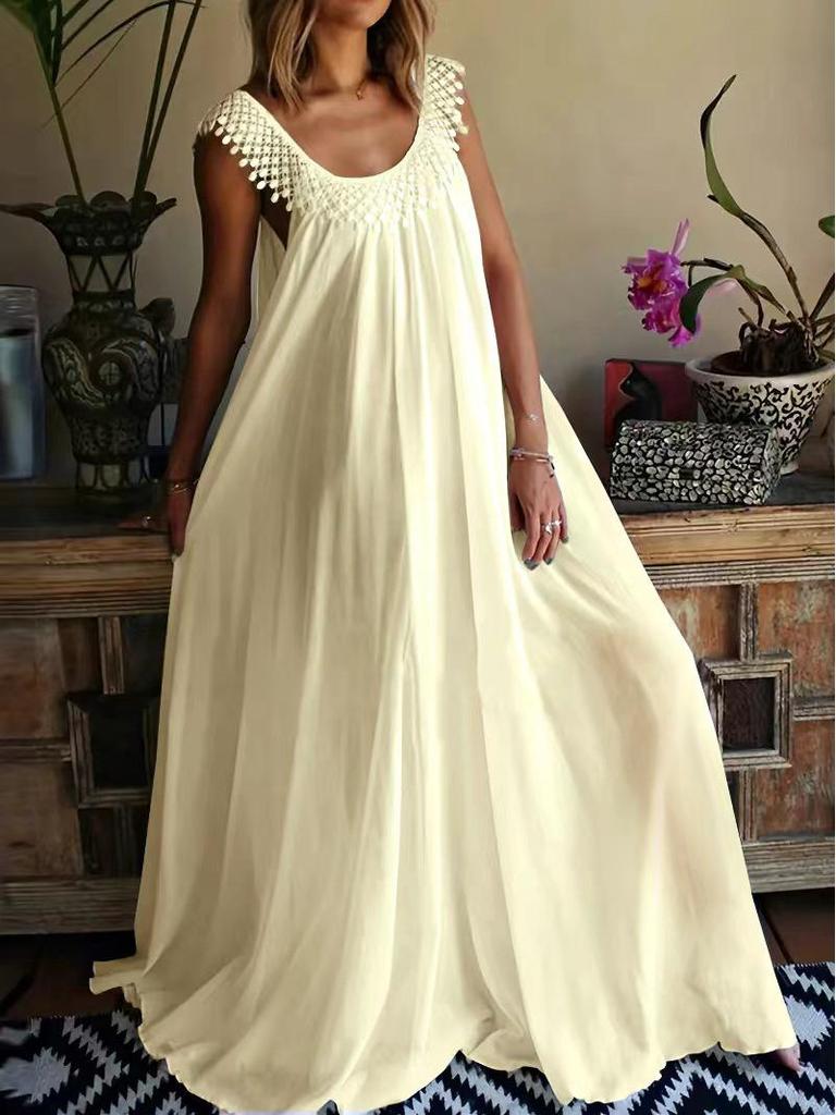2025 Summer High-End Solid Color Long Dress for Europe and America
