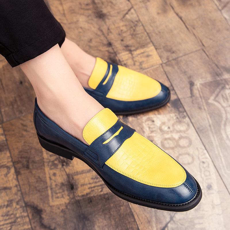 

Кожаная обувь большого размера мужская персонализированная цветовая гамма повседневная индивидуальность ленивая обувь модные клубные маленькие белые туфли мужские 48