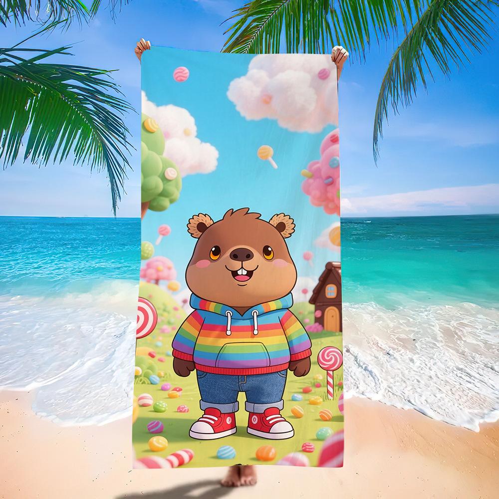 New Cute Animal Printed Microfiber Beach Towel Quick Dry Absorbent Soft Bath Towel For Kids