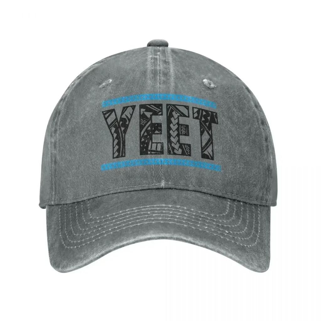 Retro Yeet Logo Baseball Caps Fashion Distressed Washed Quotes Wresting Lovers Hat for Unisex Women Outdoor Running Golf Adjustable