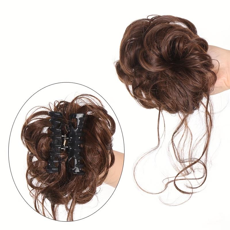 Aosiwig Synthetic Hair Bun Chignon Messy Curly Hair Band Elastic Scrunchy False Hair Pieces For Women Hairpins Black Brown